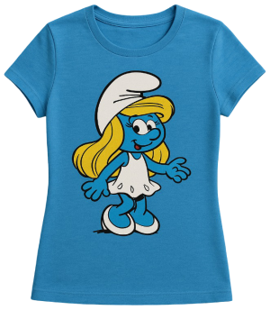 Printed Cartoon Tee – Sky Blue